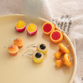 Cute Simulated Grapefruit Passion Fruit Cupcake Acrylic Alloy Hook Pendant Drop Earrings view 1