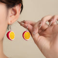 Cute Simulated Grapefruit Passion Fruit Cupcake Acrylic Alloy Hook Pendant Drop Earrings view 2