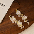 Elegant Lily Of The Valley Flower Tassel Drop Alloy Crystal Acrylic Petal Beach Vacation Earrings view 4