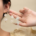 Elegant Lily Of The Valley Flower Tassel Drop Alloy Crystal Acrylic Petal Beach Vacation Earrings view 1