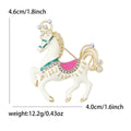 Alloy Rhinestone Pony Brooch Cute Animal Lapel Pin For Clothing view 5
