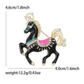 Alloy Rhinestone Pony Brooch Cute Animal Lapel Pin For Clothing view 6