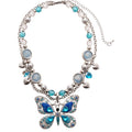 Light Luxury Glass Pearl Butterfly Round Pendant Necklace With Rhinestone Inlay Choker view 5