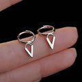 Unisex Geometric Triangle Earrings With Tech Inspired Design, Chic Trendy Fashion Jewelry view 3