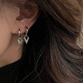 Unisex Geometric Triangle Earrings With Tech Inspired Design, Chic Trendy Fashion Jewelry view 5