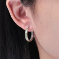 Women's Faux Opal Hoop Earrings, Round Ring Shape Fashion Jewelry For Trendy Daily Wear view 3
