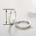 Women's Faux Opal Hoop Earrings, Round Ring Shape Fashion Jewelry For Trendy Daily Wear view 4
