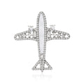 Alloy Rhinestone Hollow Airplane Brooch Pin For Suits And Coats view 2
