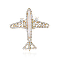 Alloy Rhinestone Hollow Airplane Brooch Pin For Suits And Coats view 1