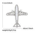 Alloy Rhinestone Hollow Airplane Brooch Pin For Suits And Coats view 5