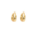 Elegant Wide Edge Alloy Hoop Stud Earrings For Women, Minimalist Brushed Metal Geometric Round Earrings view 5