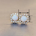 Sparkling Crystal Faux Opal Stud Earrings For Women, Micro Paved Zircon Elegant Jewelry view 4