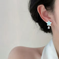 Rhinestone Resin Star Waterdrop Tassel Drop Earrings With Silver Pins, Fresh Sweet Light Luxury Style view 2