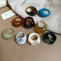 Dopamine Gradient Resin Oval Geometric Ring For Women view 3