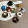 Dopamine Gradient Resin Oval Geometric Ring For Women view 1