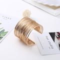 Gold and Silver Woven Wire Wide Open Cuff Bracelets view 6