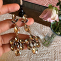 Light Luxury Alloy Rhinestone Teardrop Tassel Drop Earrings For Women view 3