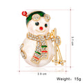 Gold Tone Christmas Snowman Metal Brooch Pin for Jackets and Lapels view 2