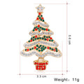 Gold Tone Silver Tone Christmas Tree Crystal Metal Brooch Pin view 2