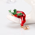 Red Green Flower Crystal Enamel Metal Brooch Pin for Jackets and Lapels view 3