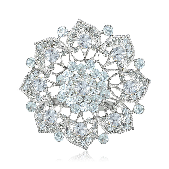 Alloy Rhinestone Hollow Sunflower Brooch For Versatile Fashion Accessories