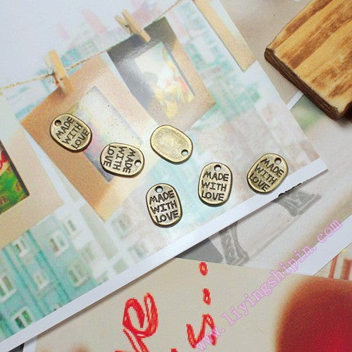Alloy Oval Pendant 11x8mm for DIY Bracelets and Necklaces