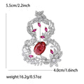 Copper Hollow Gourd Zircon Brooch Pin For Womens Apparel view 5