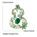 Copper Hollow Gourd Zircon Brooch Pin For Womens Apparel view 6