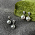Elegant Women's Plated Faux Pearl Stud Earrings, Light Luxury Geometric Round Ear Jewelry view 3