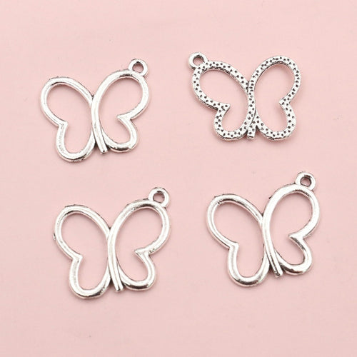 Alloy Hollow Butterfly Pendant Charm For DIY Necklace Bracelet Jewelry Accessories 17x20mm 0.8g