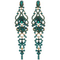 Light Luxury Alloy Zircon Teardrop Tassel Drop Earrings For Women Geometric Long Statement Style view 5