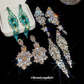 Light Luxury Alloy Zircon Teardrop Tassel Drop Earrings For Women Geometric Long Statement Style view 2
