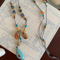 Colorful Turquoise Oval Pendant Copper Necklace Vacation Style Geometric Clavicle Jewelry view 2