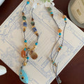 Colorful Turquoise Oval Pendant Copper Necklace Vacation Style Geometric Clavicle Jewelry view 4