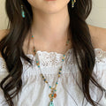 Colorful Turquoise Oval Pendant Copper Necklace Vacation Style Geometric Clavicle Jewelry view 3