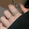 18K Gold Plated Zircon Square Open Ring For Women view 1