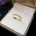 18K Gold Plated Zircon Square Open Ring For Women view 4
