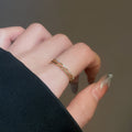 18K Gold Plated Zircon Square Open Ring For Women view 3