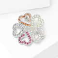 Copper Cubic Zirconia Emblem Brooch Pin For Womens Suits view 3