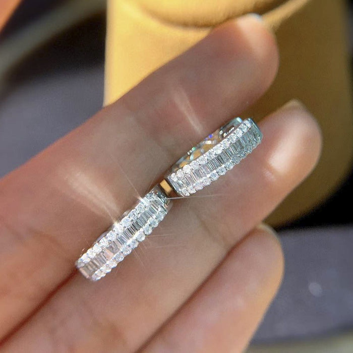 Daily Commuter Earrings For Women With Micro Pave Zircon, Delicate Fashion Matching Jewelry