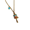 Vintage Ethnic Copper Round Oil Drip Drum Pendant Necklace For Women Light Luxury Collarbone Chain view 5