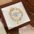 Vintage Glass Beaded Bracelet With Zircon Gourd And Fortune Plaque Pendant view 3
