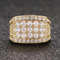 Full Pave Square Geometric Statement Ring For Women, Sparkly Bling Heavy Work Trendy Jewelry view 5