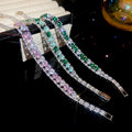Zircon Round Diamond Heart Open Bracelet For Women view 4