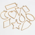 KC Gold Zinc Alloy Hollow Frame Heart Teardrop Geometric Resin Bezel Earring Pendant Findings Earrings view 2