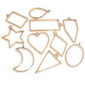 KC Gold Zinc Alloy Hollow Frame Heart Teardrop Geometric Resin Bezel Earring Pendant Findings Earrings view 5