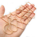 KC Gold Zinc Alloy Hollow Frame Heart Teardrop Geometric Resin Bezel Earring Pendant Findings Earrings view 4