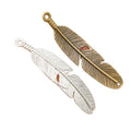 Alloy Feather Pendant Charm For DIY Jewelry Making Necklace Bracelet Accessories 57x13mm 4g view 5