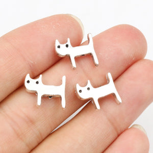 Alloy Swirl Cat Small Pendant Charm For DIY Jewelry Necklace Bracelet Accessories 12x11mm 1g