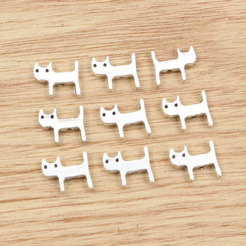 Alloy Swirl Cat Small Pendant Charm For DIY Jewelry Necklace Bracelet Accessories 12x11mm 1g